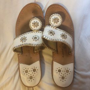 Jack Rogers white and gold sandals size 7.5